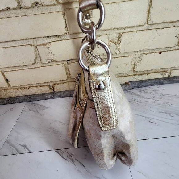 Coach Tan and Cream Satchel with Signature Style - Picture 3 of 14